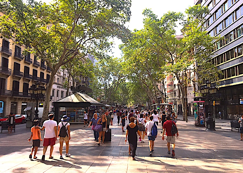 Strolling down Las Ramblas through the Old City